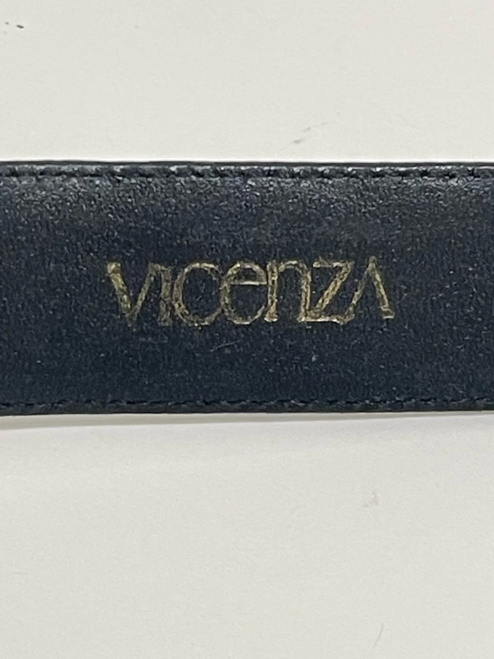 Vintage Vicenza Genuine Italian Calfskin Croc Embossed Belt Ornate Buckle Sz 28